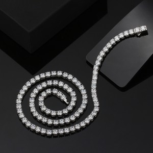 S925 4mm Zirconia Tennis Chain Necklace 80100047