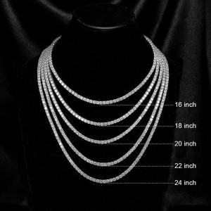 S925 4mm Zirconia Tennis Chain Necklace 80100047