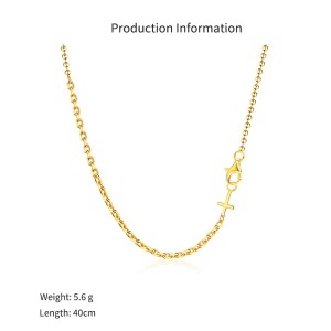 925 Sterling Silver Beads Cross Chain Necklace 80100048