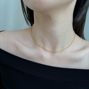 925 Sterling Silver Beads Cross Chain Necklace 80100048