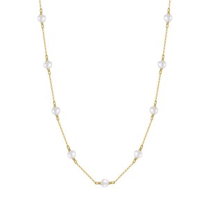 925 Sterling Silver Fresh Water Pearl Necklace 80100050