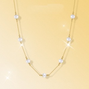 925 Sterling Silver Fresh Water Pearl Necklace 80100050