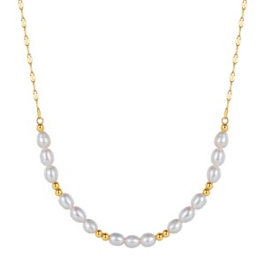 S925 Fresh Water Pearl Silver Beads Necklace 80100051
