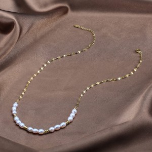 S925 Fresh Water Pearl Silver Beads Necklace 80100051