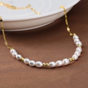 S925 Fresh Water Pearl Silver Beads Necklace 80100051