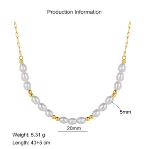 S925 Fresh Water Pearl Silver Beads Necklace 80100051