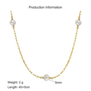 925 Sterling Silver Fresh Water Pearl Necklace 80100056