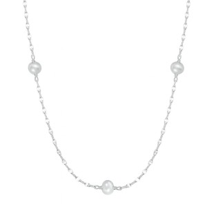 925 Sterling Silver Fresh Water Pearl Necklace 80100056