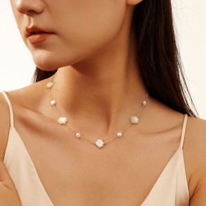 925 Sterling Silver Shell Fresh Water Pearl Necklace 80100057