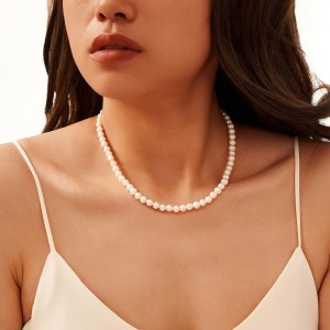 925 Sterling Silver Elegant Fresh Water Pearl Necklace 80100062