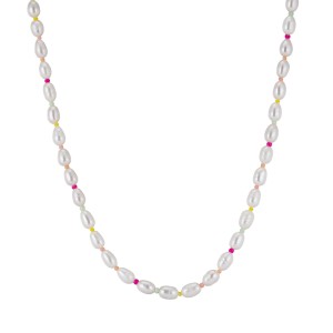 S925 Fresh Water Pearl Colorful Beads Necklace 80100063