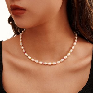 S925 Fresh Water Pearl Colorful Beads Necklace 80100063