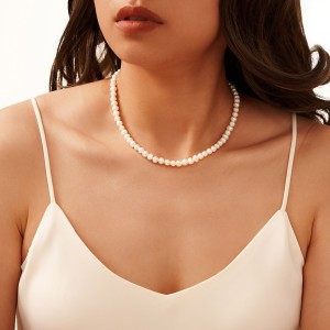 925 Sterling Silver Elegant Fresh Water Pearl Necklace 80100064
