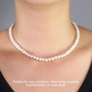 925 Sterling Silver Elegant Fresh Water Pearl Necklace 80100064