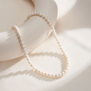 925 Sterling Silver Elegant Fresh Water Pearl Necklace 80100064