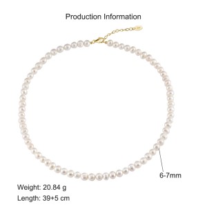 925 Sterling Silver Elegant Fresh Water Pearl Necklace 80100064