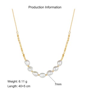 925 Sterling Silver Baroque Fresh Water Pearl Necklace 80100065