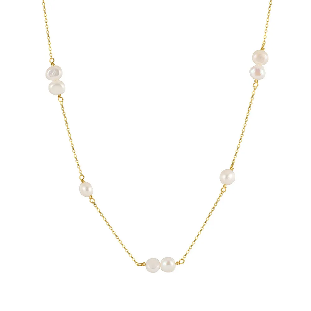 925 Sterling Silver Fresh Water Pearl Necklace 80100067