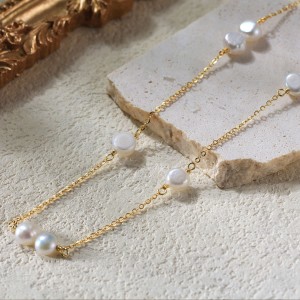 925 Sterling Silver Fresh Water Pearl Necklace 80100067