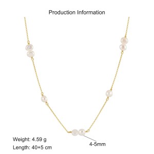 925 Sterling Silver Fresh Water Pearl Necklace 80100067