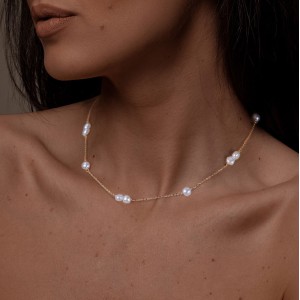 925 Sterling Silver Fresh Water Pearl Necklace 80100067