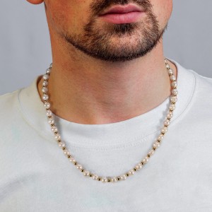 925 Sterling Silver Fresh Water Pearl Beads Necklace 80100068