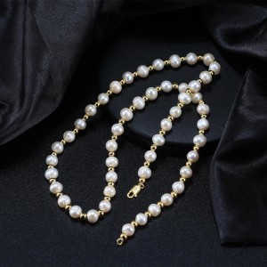 925 Sterling Silver Fresh Water Pearl Beads Necklace 80100068