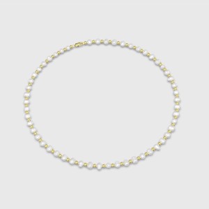 925 Sterling Silver Fresh Water Pearl Beads Necklace 80100068