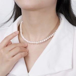 925 Sterling Silver Fresh Water Pearl Necklace 80100070