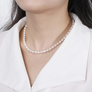 925 Sterling Silver Fresh Water Pearl Necklace 80100073
