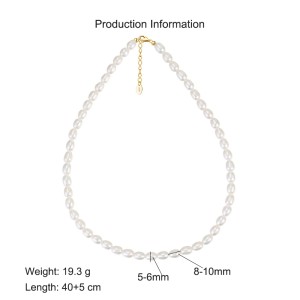 925 Sterling Silver Fresh Water Pearl Necklace 80100073