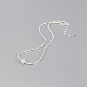 925 Sterling Silver Fresh Water Pearl Necklace 80100075