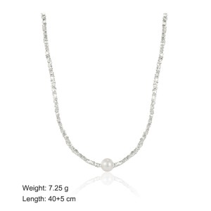 925 Sterling Silver Fresh Water Pearl Necklace 80100075