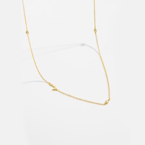 925 Sterling Silver Gold Tone Letters Zirconia Necklace 80100076 925 Sterling Silver Gold Tone Letters Zirconia Necklace 80100076