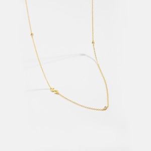 925 Sterling Silver Gold Tone Letters Zirconia Necklace 80100076 925 Sterling Silver Gold Tone Letters Zirconia Necklace 80100076