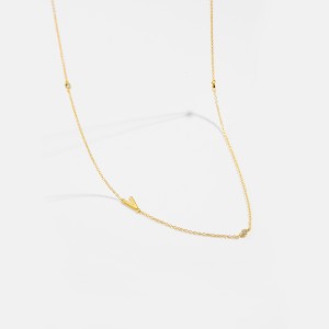 925 Sterling Silver Gold Tone Letters Zirconia Necklace 80100076 925 Sterling Silver Gold Tone Letters Zirconia Necklace 80100076