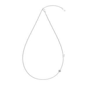 925 Sterling Silver Personalized Initial Alphabet Zircon Necklace 80100078