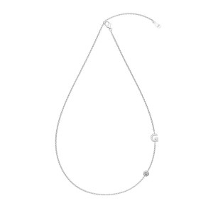 925 Sterling Silver Personalized Initial Alphabet Zircon Necklace 80100078