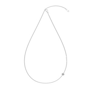 925 Sterling Silver Personalized Initial Alphabet Zircon Necklace 80100078