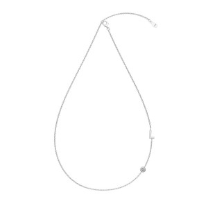 925 Sterling Silver Personalized Initial Alphabet Zircon Necklace 80100078