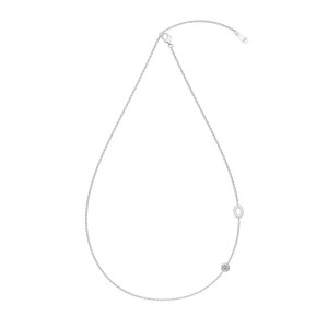 925 Sterling Silver Personalized Initial Alphabet Zircon Necklace 80100078