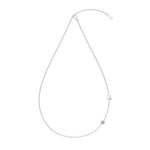 925 Sterling Silver Personalized Initial Alphabet Zircon Necklace 80100078