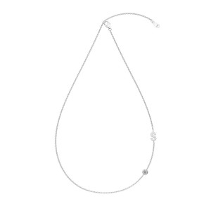 925 Sterling Silver Personalized Initial Alphabet Zircon Necklace 80100078