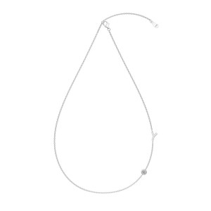 925 Sterling Silver Personalized Initial Alphabet Zircon Necklace 80100078