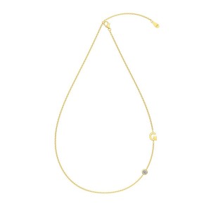 925 Sterling Silver Personalized Initial Alphabet Zircon Necklace 80100079