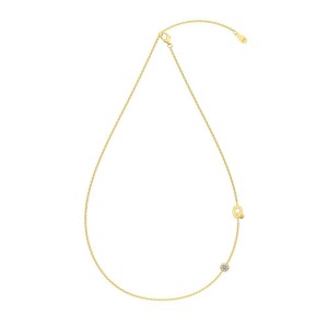 925 Sterling Silver Personalized Initial Alphabet Zircon Necklace 80100079