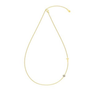 925 Sterling Silver Personalized Initial Alphabet Zircon Necklace 80100079