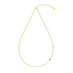 925 Sterling Silver Personalized Initial Alphabet Zircon Necklace 80100079