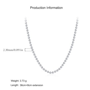 925 Sterling Silver Beaded Choker Necklace 80100080