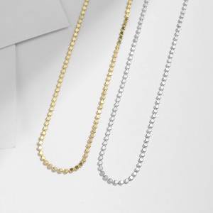 925 Sterling Silver Beaded Choker Necklace 80100080